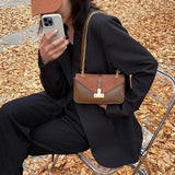 INS Women Patchwork Chain Suede Axillary Bags Handbags And Purses