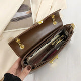 INS Women Patchwork Chain Suede Axillary Bags Handbags And Purses