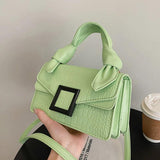 Green Crocodile Leather Flap Square Bag Shoulder Crossbody Handbag Purse