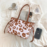 Large Capacity Leather Tote Bag for Women Printed Pattern Ladies Shoulder Bag