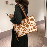 Large Capacity Leather Tote Bag for Women Printed Pattern Ladies Shoulder Bag