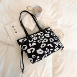 Large Capacity Leather Tote Bag for Women Printed Pattern Ladies Shoulder Bag