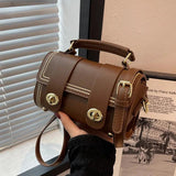 Vintage Women's Satchels Bags Messenger Bags Lady Pu Leather Boston Bags