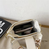 Women's Cartoon Print Shoulder Bag Genuine Leather Crossbody Bag