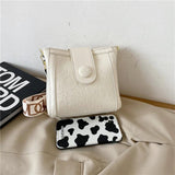 Women's Cartoon Print Shoulder Bag Genuine Leather Crossbody Bag