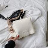 Women's Cartoon Print Shoulder Bag Genuine Leather Crossbody Bag