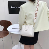 Women's Cartoon Print Shoulder Bag Genuine Leather Crossbody Bag