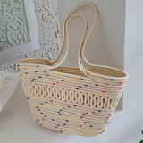 Women Straw Shoulder Crossbody Bag Beach Vacation Handbag