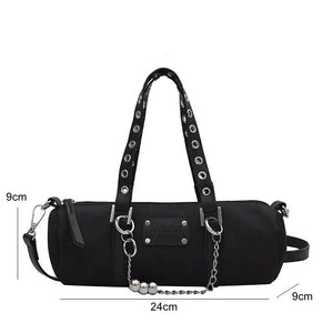 Girl Small Purses Handbags Chain Cylinder Side Bag Pillow Pattern Shoulder Bag