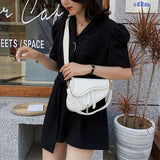 Small PU Leather Saddle Bag Women Shoulder Crossbody Handbag
