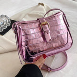 Women Bling Armpit Bags Glitter Shoulder Bags Leather Handbag Crossbody Bag