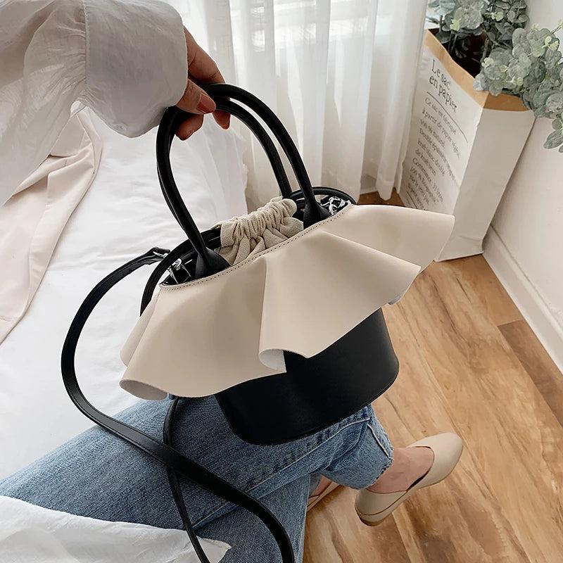 Drawstring Bucket Bag Crossbody Shoulder Handbag Women