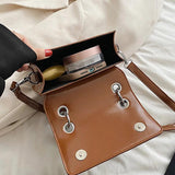Vintage Pu Leather Chain Shoulder Crossbody Bag Evening Clutch Handbag