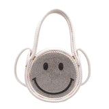 Women's Straw Crossbody Smile Shoulder Bag Crystal Evening Purse
