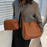 Vintage Soft Leather Bucket Bags Shoulder Bags Crossbody Bags