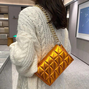 Green PU Leather Small Shoulder Bag Chain Messenger Clutch