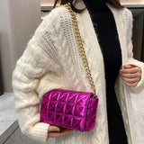 Green PU Leather Small Shoulder Bag Chain Messenger Clutch