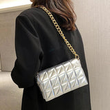 Green PU Leather Small Shoulder Bag Chain Messenger Clutch