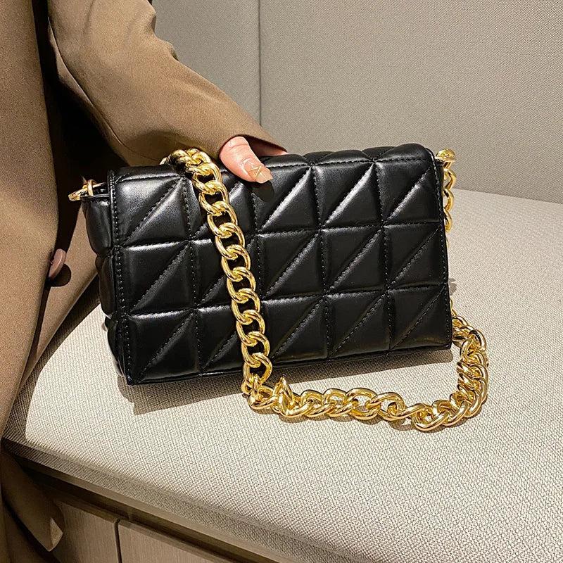 Green PU Leather Small Shoulder Bag Chain Messenger Clutch