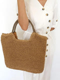 Straw Woven Women Shoulder Bag Beach Travel Big Handbags Women's Bag
