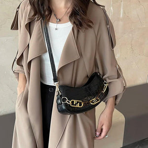 PU Leather Stone Pattern Armpit Bag Ladies Shopping Shoulder Bags Female