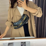PU Leather Stone Pattern Armpit Bag Ladies Shopping Shoulder Bags Female