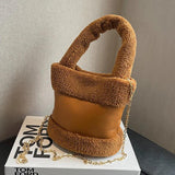 Plush Women's Chain Messenger Bag Handbag