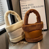 Plush Women's Chain Messenger Bag Handbag