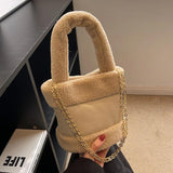 Plush Women's Chain Messenger Bag Handbag