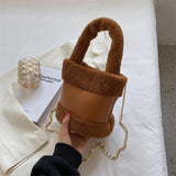 Plush Women's Chain Messenger Bag Handbag
