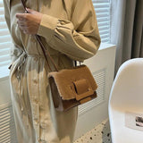Fluffy Shoulder Handbag Tote Square Crossbody Wallet for Women