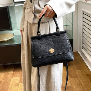 Classic French Vintage Women Shoulder Bag Soft Leather Crossbody Messenger Bag