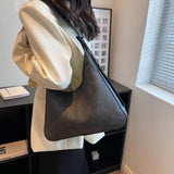 Women Solid Bucket Crossbody Bags Large PU Leather Shoulder Handbags