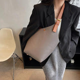 Classic Women's Bucket Bags Casual Pu Leather Totes Shoulder Bag Crossbody Bags