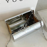 Silver Shoulder Bag for Women Evening Clutch Crossbody Handbag