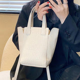 Vintage Women's Bucket Bag High Soft Leather Shoulder Crossbody Bags Yellow