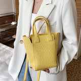 Vintage Women's Bucket Bag High Soft Leather Shoulder Crossbody Bags Yellow