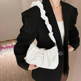 Women Fold Shoulder Bag Soft PU Leather Totes Green Handbags Messenger Bags