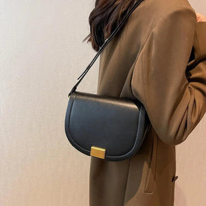 Women Red Brown Crossbody Bags Female Pu Leather Saddle Bags Armpit Bags