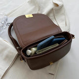 Women Red Brown Crossbody Bags Female Pu Leather Saddle Bags Armpit Bags
