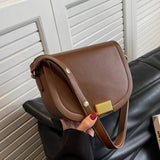Women Red Brown Crossbody Bags Female Pu Leather Saddle Bags Armpit Bags