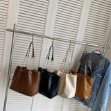 Vintage PU Leather Shoulder Bag for Women Handbags Purses Tote Bags