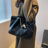 Vintage PU Leather Shoulder Bag for Women Handbags Purses Tote Bags