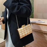 Women's Metallic Evening Clutch Purse with Diamond Contrast