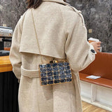Women's Metallic Evening Clutch Purse with Diamond Contrast