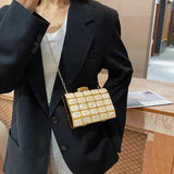 Women's Metallic Evening Clutch Purse with Diamond Contrast