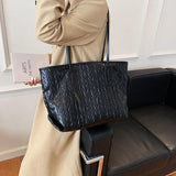 Large Capacity Women Tote Shoulder Bag Solid Square Handbag Shopping Bag