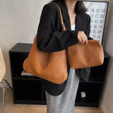Vintage Large Leather Women's Shoulder Bag High Capacity Handbag Female Hobo