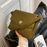 Casual Women Green Brown Underarm Bags Vintage Lady Armpit Bags Handbags