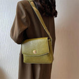 Casual Women Green Brown Underarm Bags Vintage Lady Armpit Bags Handbags